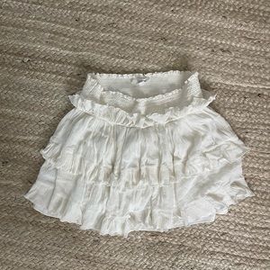 White Ruffle Mini Skirt